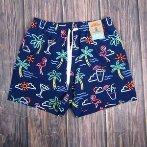 Chubbies Swim Trunks Mens Small Flamingo Palm Tree 5.5" Inseam Swim Shorts